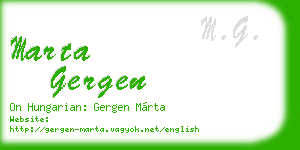marta gergen business card